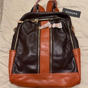 NWT Brown and Tan Backpack